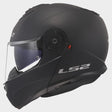 LS2 FF908 STROBE II Solid Matt Black 90° Flip Modular Motorcycle Helmet