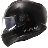 LS2 FF908 STROBE II Solid Gloss Black 90° Flip Modular Motorcycle Helmet