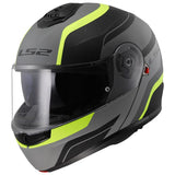 LS2 FF908 STROBE II Monza Matt Black Hi-Vis 90° Flip Modular Motorcycle Helmet
