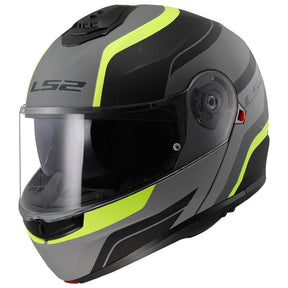 LS2 FF908 STROBE II Monza Matt Black Hi-Vis 90° Flip Modular Motorcycle Helmet