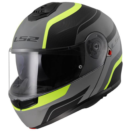 LS2 FF908 STROBE II Monza Matt Black Hi-Vis 90° Flip Modular Motorcycle Helmet