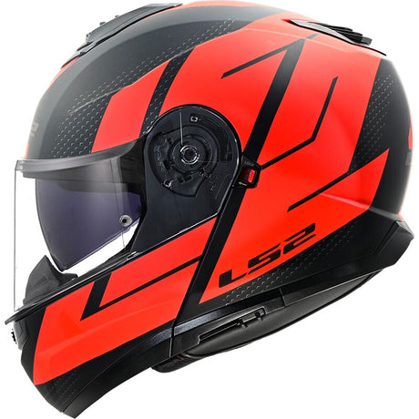 LS2 FF908 STROBE II Code Matt Red Black 90° Flip Modular Motorcycle Helmet 