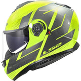 LS2 FF908 STROBE II Code Hi-Vis Yellow Grey Gloss  90° Flip Modular Motorcycle Helmet