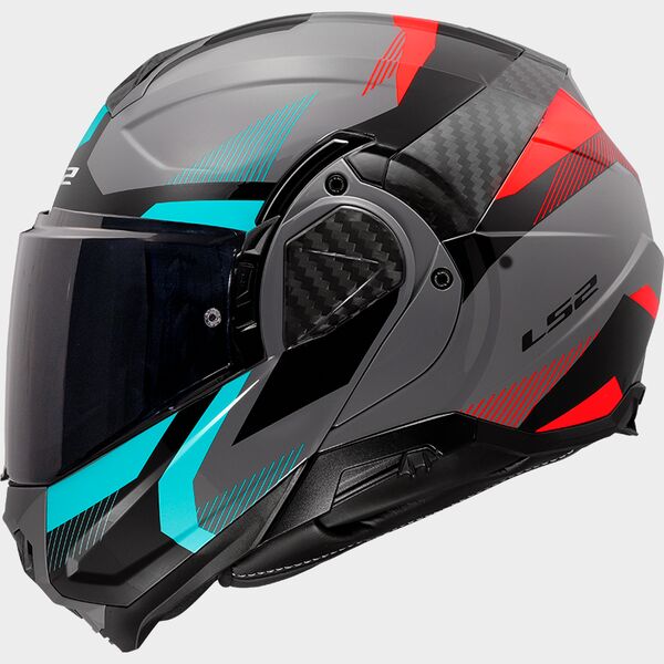 LS2 FF910 Advant II Triple Nardo Grey Blue Red 180° Flip Modular Motorcycle Helmet