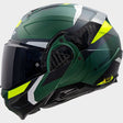 LS2 FF910 Advant II Triple Olive Green 180° Flip Modular Motorcycle Helmet 