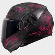 LS2 FF910 Advant II Triple Sophia Black Pink 180° Flip Modular Motorcycle Helmet