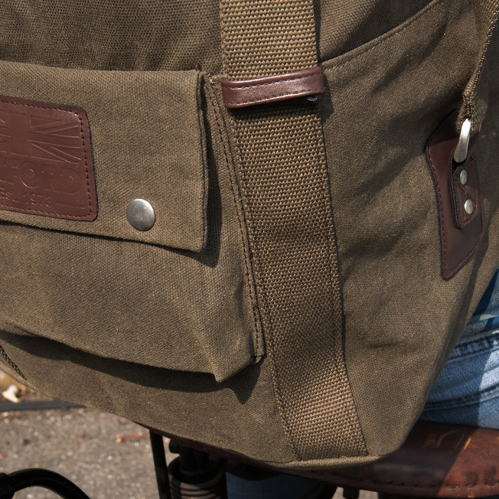 Oxford Heritage Waxed Cotton Motorcycle Motorbike Backpack 30 Litre Khaki