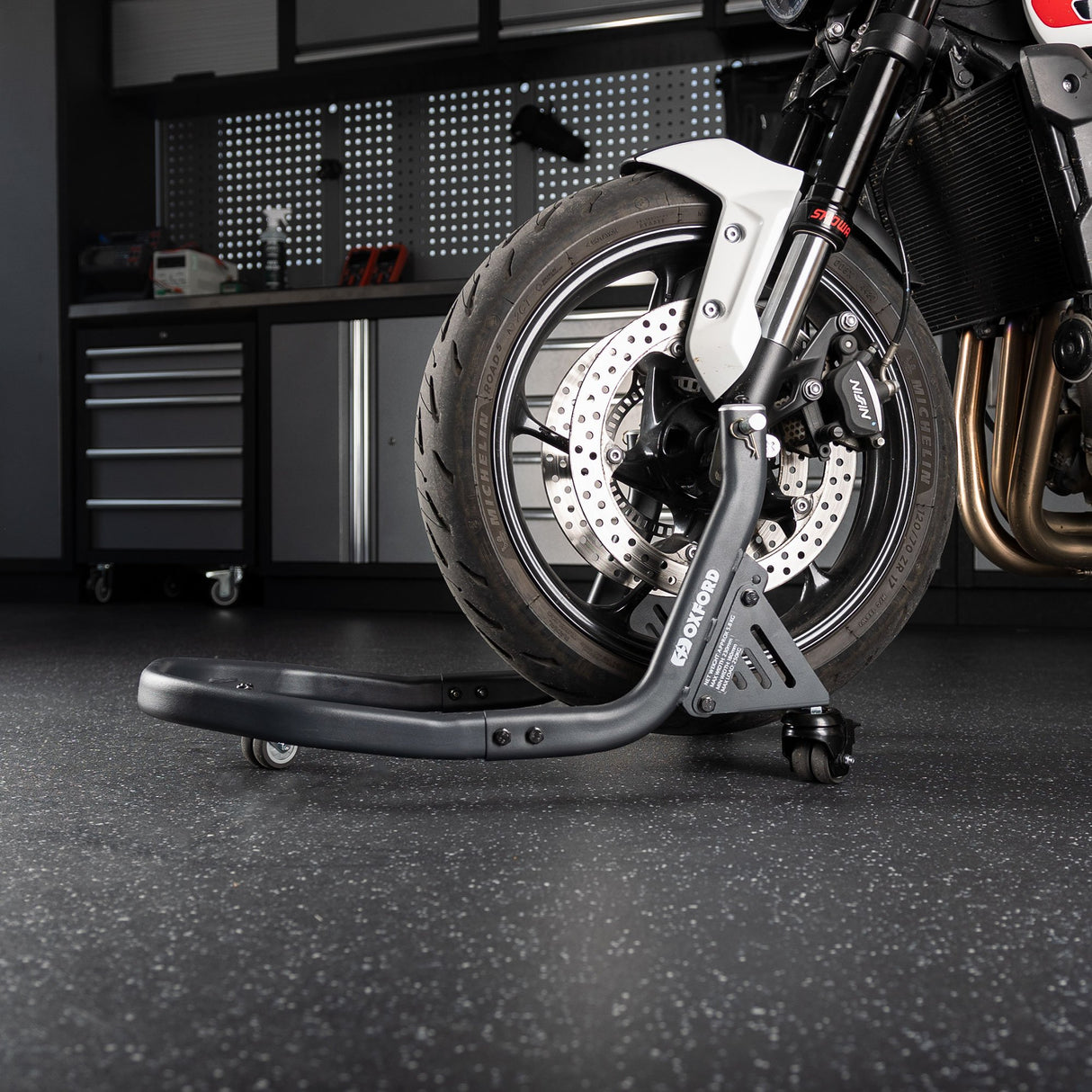 Oxford OX295 ZERO-G Motorcycle Front Dolly Paddock Stand Heavy Duty