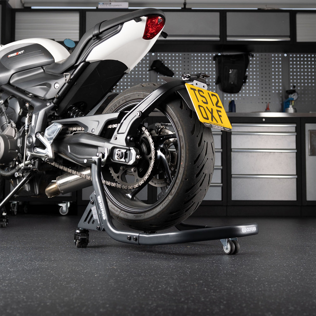 Oxford OX296 ZERO-G Motorcycle Rear Dolly Paddock Stand Heavy Duty