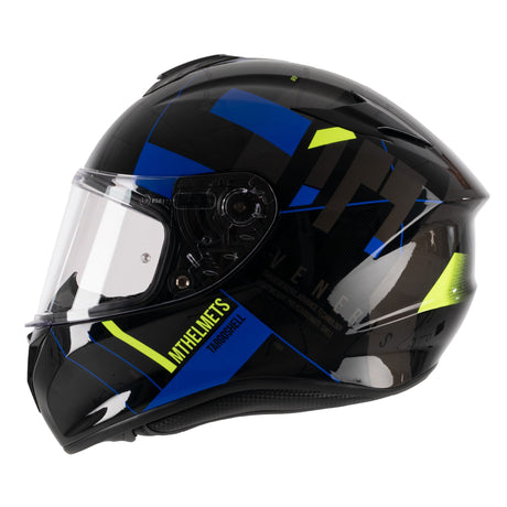 MT Targo Veneris A1 Gloss Blue Motorcycle Helmet Fluo Fluorescent