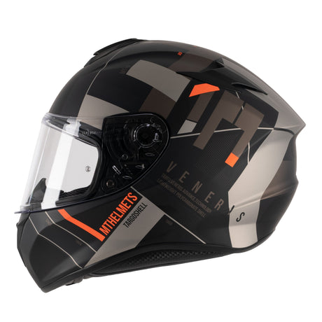 MT Targo Veneris B4 Matt Grey Orange Motorcycle Helmet