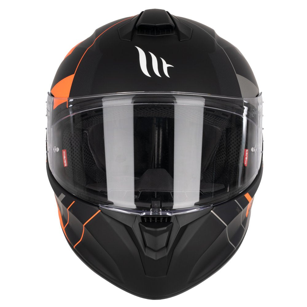 MT Targo Veneris B4 Matt Grey Orange Motorcycle Helmet