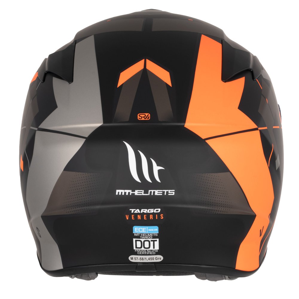 MT Targo Veneris B4 Matt Grey Orange Motorcycle Helmet