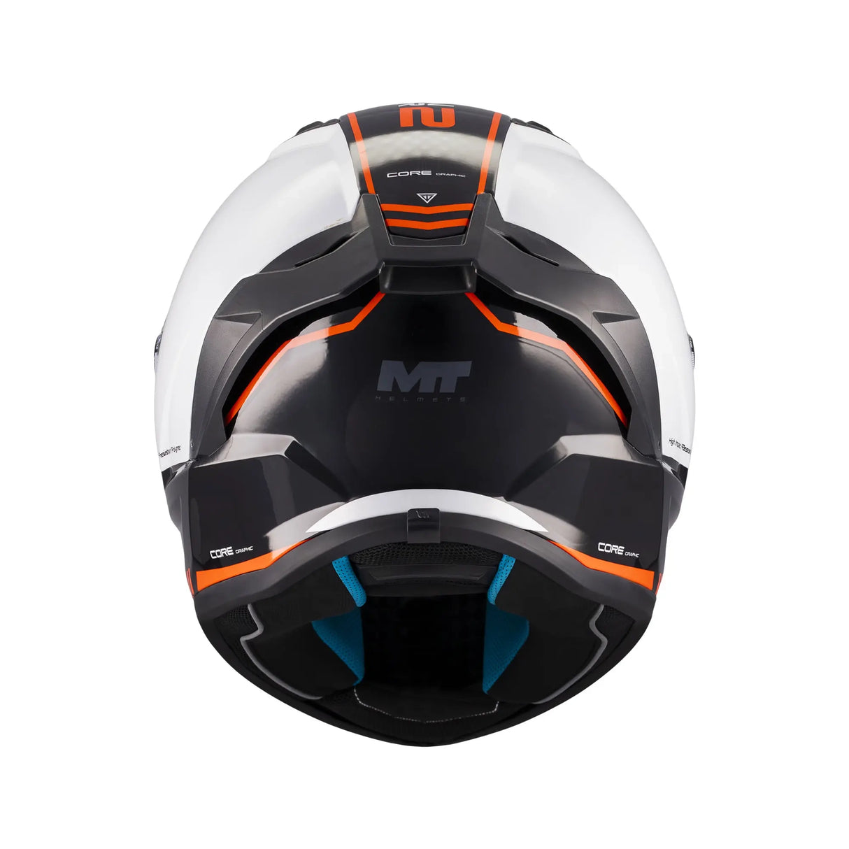 MT Stinger 2 Core Motorcycle Full Face Helmet Gls Black White Orange