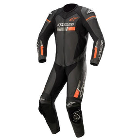 Alpinestars GP Force Chaser One Piece Leather Suit Black Fluo Red