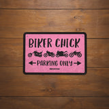 Oxford OX366 Garage Workshop Metal Sign: BIKER CHICK