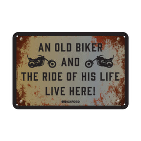 Oxford OX376 Garage Workshop Metal Sign: THE RIDE OF HIS LIFE LIVE HERE