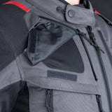 Oxford Rockland Men's Motorcycle Jacket Charcoal Black Red