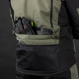 Oxford Rockland Men's Motorcycle Jacket Khaki Black Fluo