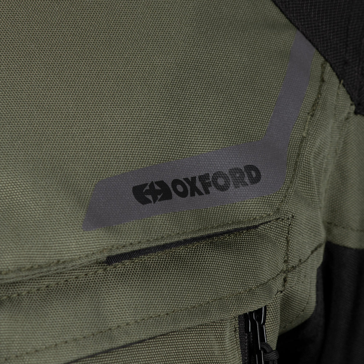 Oxford Rockland Men's Motorcycle Jacket Khaki Black Fluo