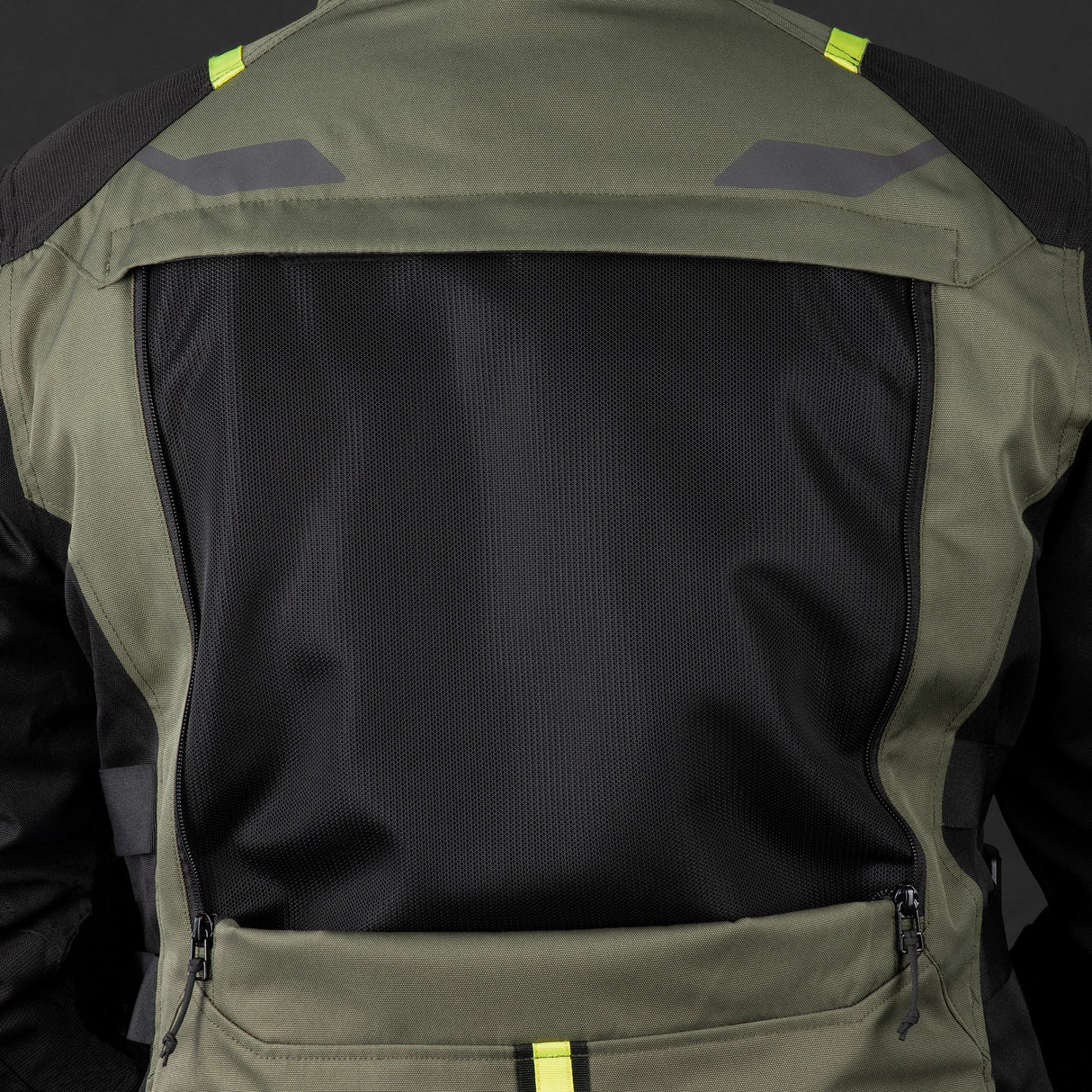 Oxford Rockland Men's Motorcycle Jacket Khaki Black Fluo