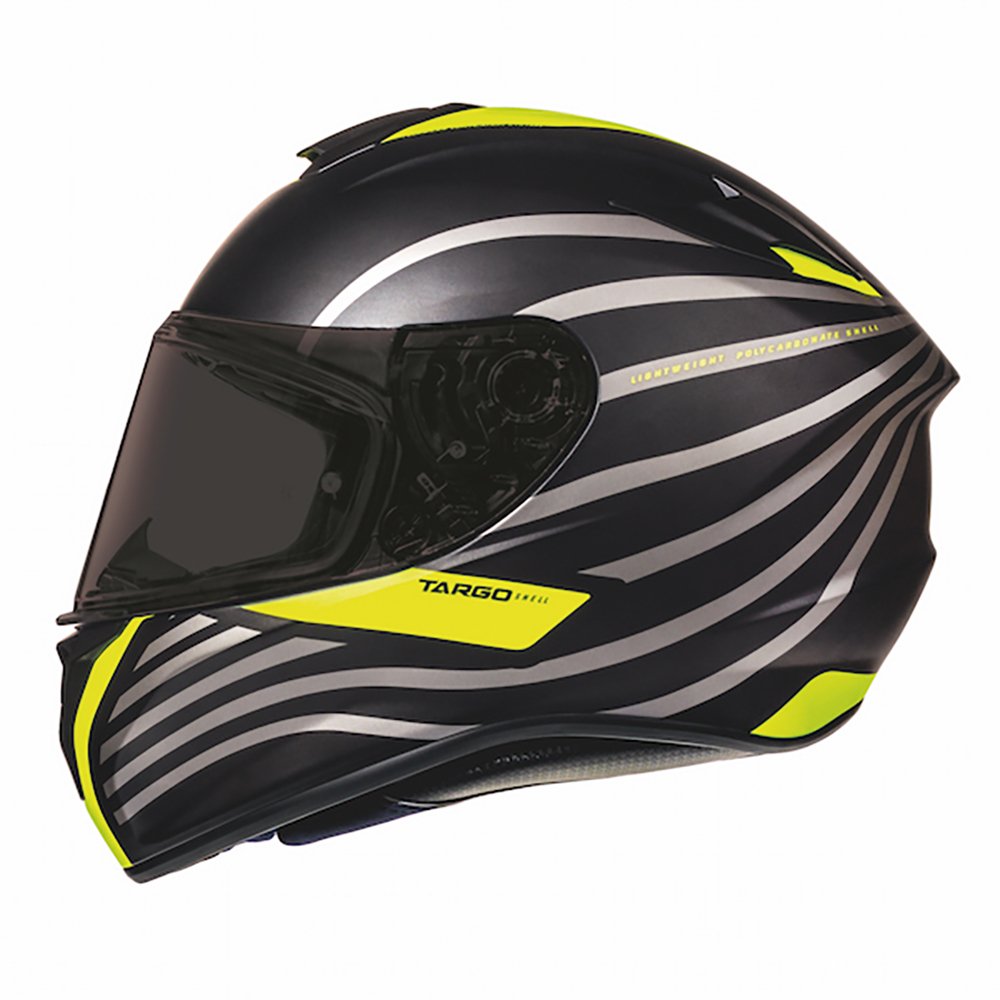 MT Targo Doppler Matt Black & Fluo Yellow Motorcycle Helmet Swirl