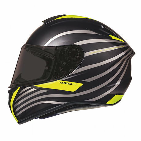MT Targo Doppler Matt Black & Fluo Yellow Motorcycle Helmet Swirl