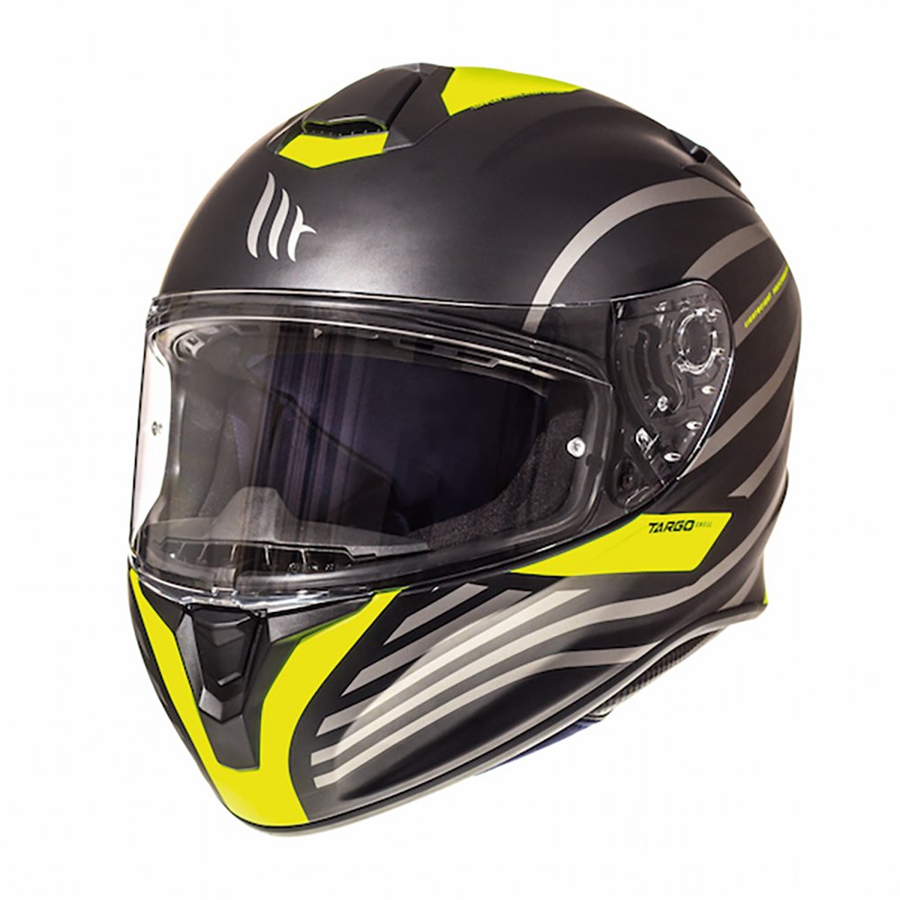 MT Targo Doppler Matt Black & Fluo Yellow Motorcycle Helmet