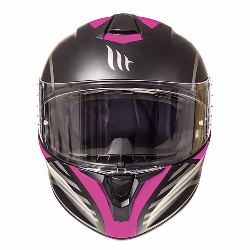 MT Targo Doppler Matt Black & Pink Motorcycle Helmet