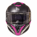 MT Targo Doppler Matt Black & Pink Motorcycle Helmet