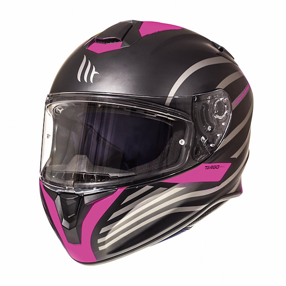MT Targo Doppler Matt Black & Pink Motorcycle Helmet