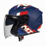 MT Avenue Sideway Matt Blue & Red & White Motorcycle Helmet