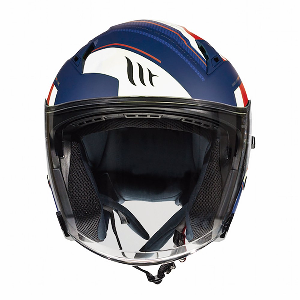 MT Avenue Sideway Matt Blue & Red & White Motorcycle Helmet