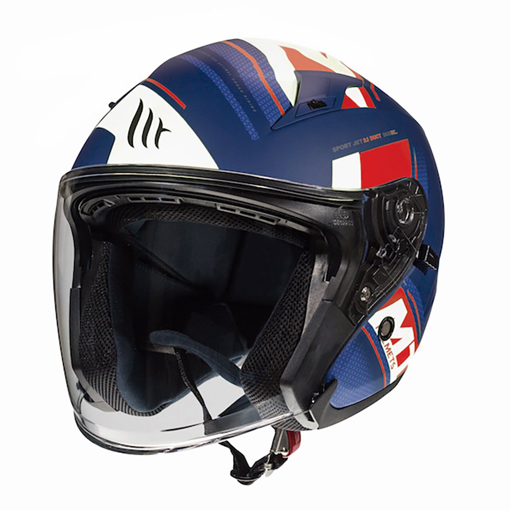MT Avenue Sideway Matt Blue Red White Open Face Motorcycle Helmet