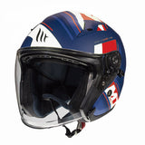 MT Avenue Sideway Matt Blue Red White Open Face Motorcycle Helmet