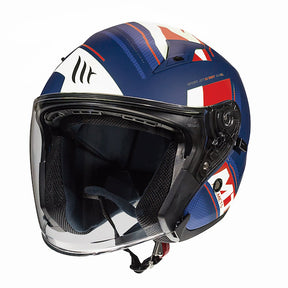MT Avenue Sideway Matt Blue Red White Open Face Motorcycle Helmet