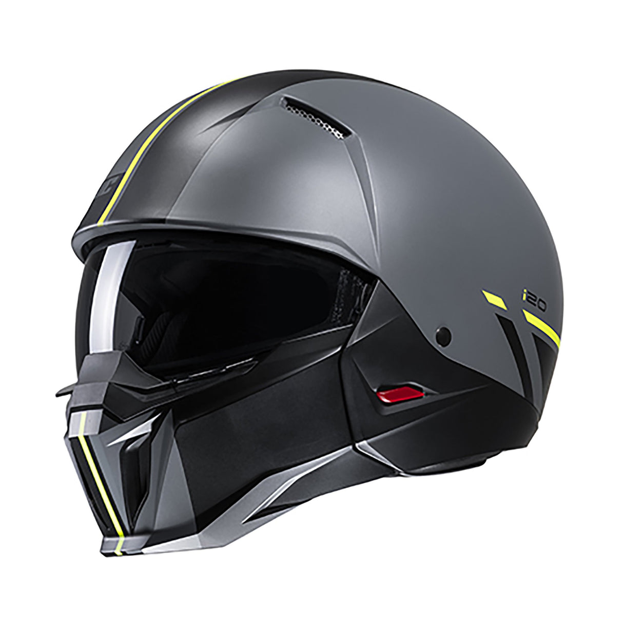 HJC I20 Batol MC3HSF Yellow Motorcycle Helmet Half Open Face Nardo Grey