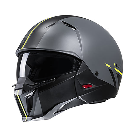 HJC I20 Batol MC3HSF Yellow Motorcycle Helmet Half Open Face Nardo Grey