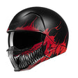 HJC I20 Scraw MC1SF Red Motorcycle Helmet Half Open Full Face Teeth Skull