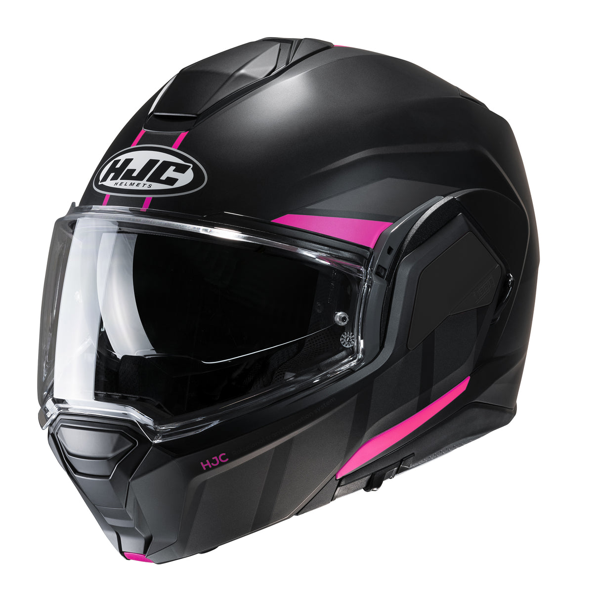 HJC I100 Beis MC8SF Pink Modular Motorcycle Helmet 180 Flip Ladies Womens