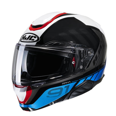 HJC RPHA 91 Rafino MC21 White Red Blue Modular Motorcycle Helmet