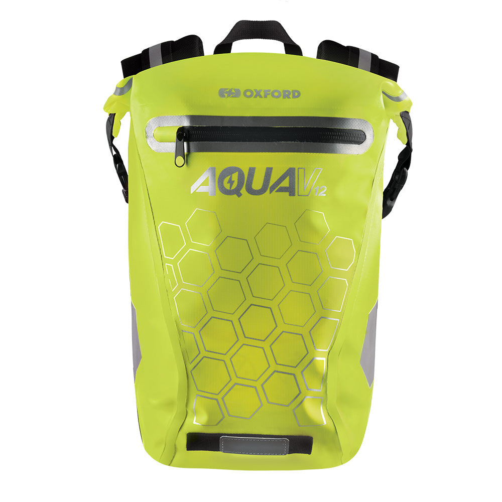 Oxford Aqua V12 Waterproof Motorcycle Motorbike Backpack 12L Fluo Yellow