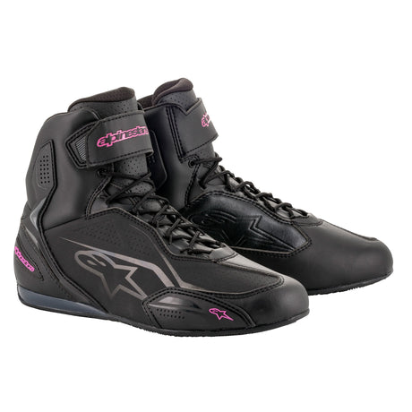Alpinestars Stella Faster-3 Shoes Black & Fuchsia Pink Womens Ladies Motorcycle Boots