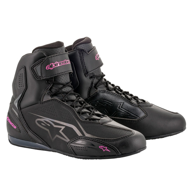 Alpinestars Stella Faster-3 Shoes Black & Fuchsia Pink Womens Ladies Motorcycle Boots