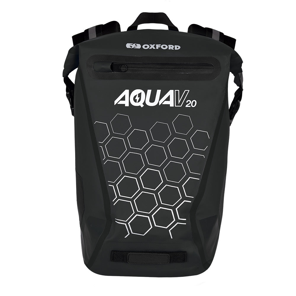 Oxford Aqua V 20 Waterproof Motorcycle Motorbike Backpack 20L Black