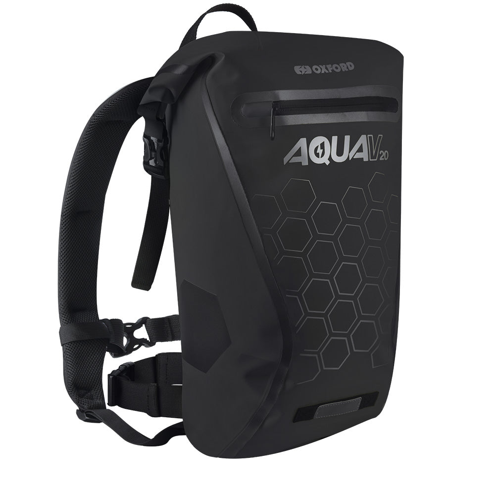 Oxford Aqua V 20 Waterproof Motorcycle Motorbike Backpack 20L Black