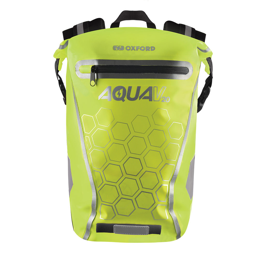 Oxford Aqua V 20 Waterproof Motorcycle Motorbike Backpack 20L Fluo