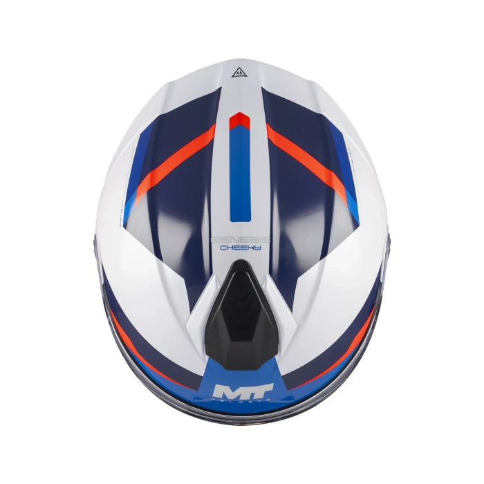 MT Genesis R SV Cheeky Gloss White Blue Red Motorcycle Flip Front Helmet