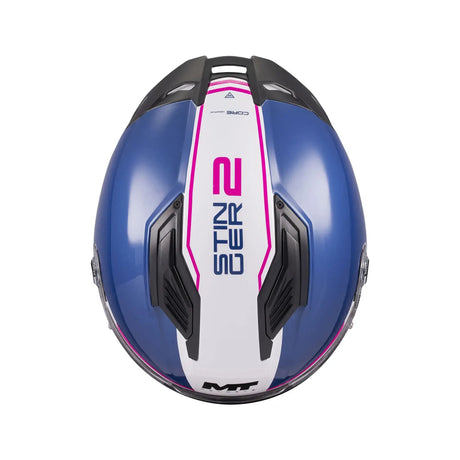 MT Stinger 2 Core Motorcycle Full Face Helmet Gls Navy White Pink