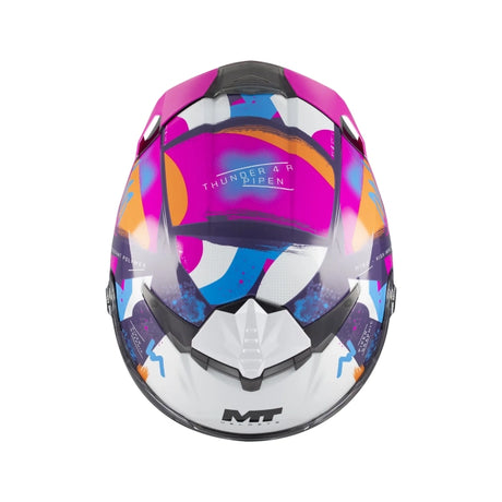 MT Thunder 4 R Pipen Motorcycle Full Face Helmet Gloss Pink White